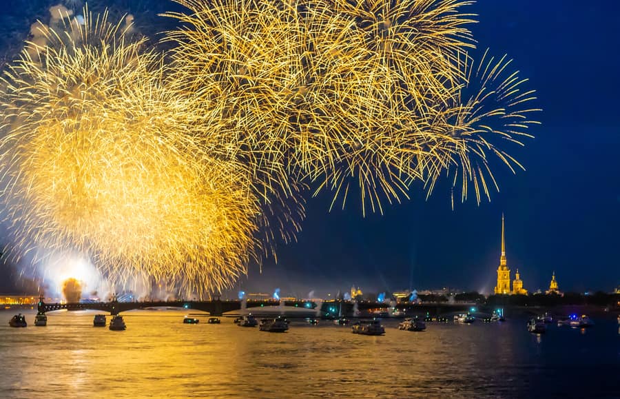 Салют в честь празднования Дня Города СПб «Фестиваль огня» 2025